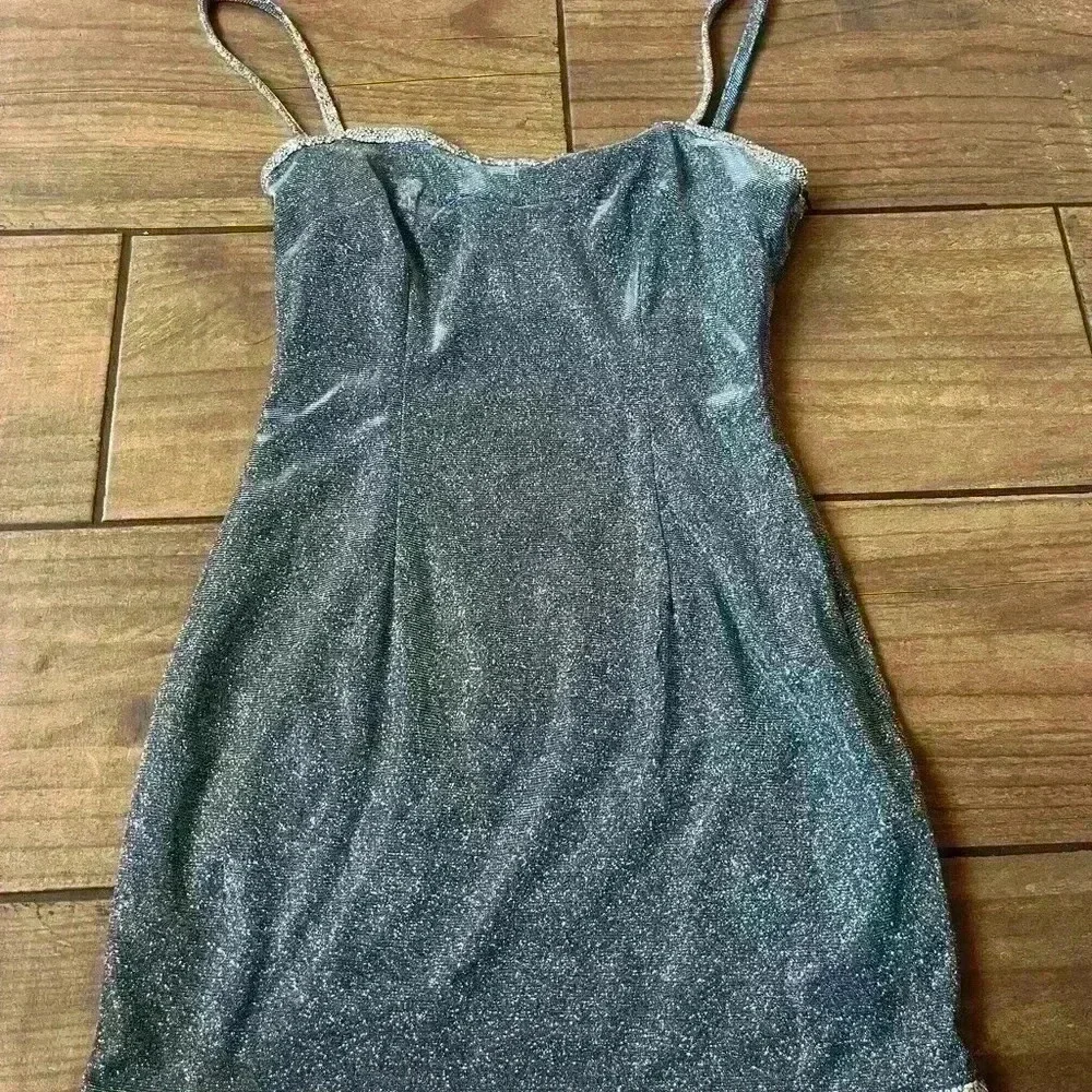 NWT Superdown Arnell Rhinestone Mini Dress in Blue SMALL - Picture 3 of 5